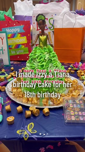 IZZY’S TIANA BIRTHDAY CAKE FOR HER 18th BIRTHDAY PARTY #familygoals #justthebells10 #familystorytime #familytradition #bigfamilylife #mydaughter #birthdaycake