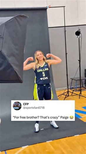 Paige Bueckers was shocked that the photographer asked her to flex for free 😭