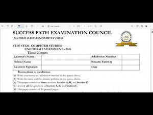 GRADE 10 COMPUTER STUDIES SBA 2026 | SECTION A | END TERM 2 ASSESSMENT