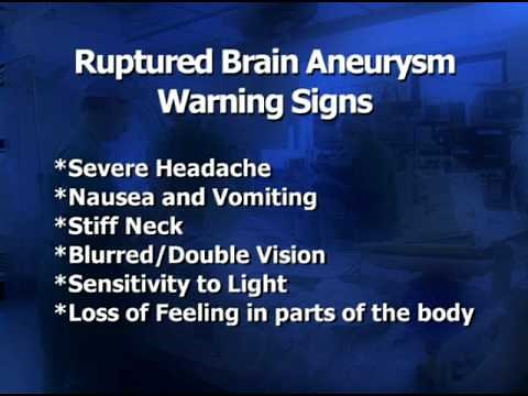 What Are The Warning Signs and Symptoms of a Ruptured Brain Aneurysm?