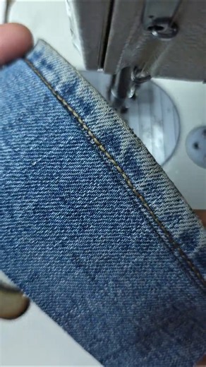 Genius Sewing Trick: Hem Jeans WITHOUT Cutting! (Keep Original Hem & Thread) #shorts #shortsfeed