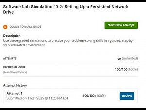 Software Lab Simulation 19-2: Setting Up a Persistent Network Drive