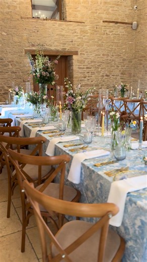 Wedding breakfast styling, but make it Bridgerton inspired @Kingscote Barn - Wedding Venue