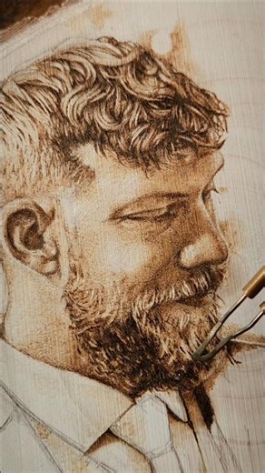 Woodburned Portrait #pyrographyart ##woodburning #portraitart