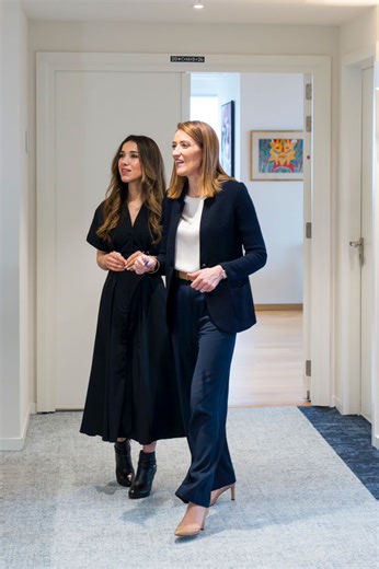 Touched to hear firsthand the story of Nobel Prize for Peace laureate Nadia Murad at the European Parliament today. Her courage in turning survival into a global movement for justice is so inspiring. I am proud that the European Parliament awarded her the Sakharov Prize ten years ago, reaffirming our lasting commitment to protecting conflict-related sexual violence survivors. | Roberta Metsola