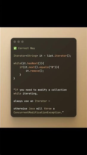 ConcurrentModificationException Explained in 30 Seconds 🚀Stop modifying lists inside for-each loops
