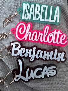 Custom Name Keychains, Backpack Name Tag, Personalized Acrylic Keychain, Acrylic Name Tag, Diaper Bag, Lunchbox Name Tag, Retro Name Tag - Etsy