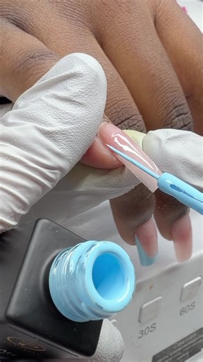 Stylish Blue French Nails Tutorial