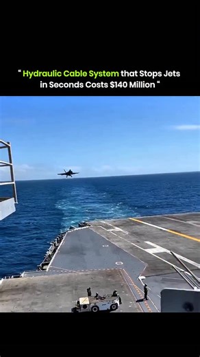 Knowledge Matrix on Instagram: "A hydraulic arresting cable system stops high speed jets in seconds. A steel cable stretches across the runway and connects to hydraulic cylinders underground. When a jet’s tailhook catches the cable, the hydraulic system absorbs the aircraft’s kinetic energy. This process slows the jet from over 250 km/h to a full stop in less than three seconds. Each installation costs about $140 million and is essential for safe landings on short runways and aircraft carriers. 