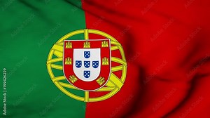 The Portuguese flag waving in the wind. The Portugal flag flaps in the breeze, filling the whole frame. See portfolio for similar and much more!
