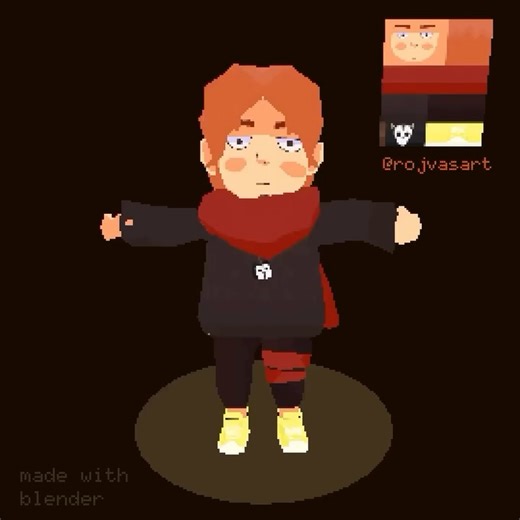 rojvas 🐸 on Instagram: "I decided to recreate an original character I made a few months ago, but this time in a 3D low-poly style. Hope y’all like it! #lowpoly #lowpolyart #blender #blenderartists #animation #ocdrawing #originalcharacter"