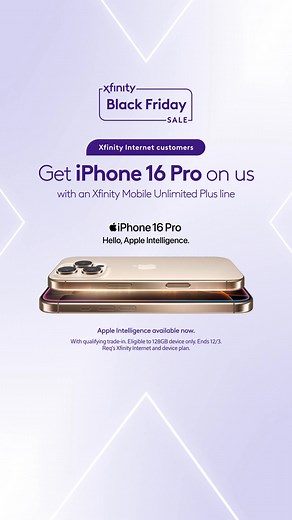 Our best deals of the year are here 📱 Don’t miss out on your chance to get iPhone 16 Pro on us with Xfinity Mobile. | Xfinity