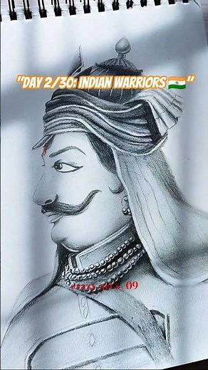 Day 2: How to Draw Maharana Pratap ⚔️ | 30 Days 30 Warriors Challenge #viral | maharana Pratap |