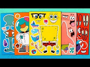 SPONGEBOB SQUAREPANTS STICKER BOOK DECORATING | PATRICK, SQUIDWARD, PLANKTON, SANDY FUN ACTIVITY