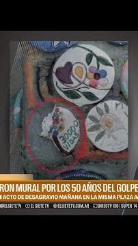 Vandalizaron un MURAL CONMEMRATIVO de los 50 años del Golpe Militar