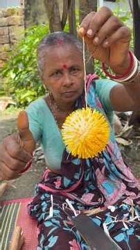 Amazing Kadam Flower Making from Shola | Easy DIY Handmade Craft | Eco-Friendly Flower Art #amazing