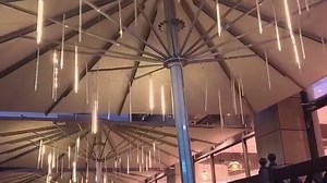 Christmas Lights Outdoor, UL Certified Falling Rain Drop Light 8 Tubes 192 LED Meteor Shower Snow Dripping Icicle Lights for Xmas Tree Christmas Decorations Holiday Party, Warm White