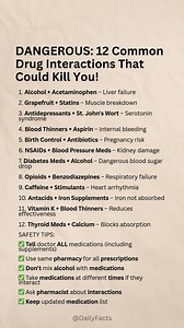 Dangerous: 12 Common Drug Interactions That Could Kill You. 😱‼️ #dailyhealthsync #healthcare #healthylifestyle | Daily Health Sync