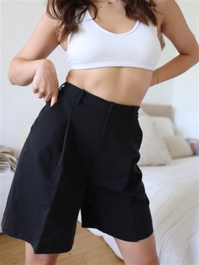 Comfort > Everything. 🙌 If you're tired of shorts riding up or feeling too tight, these tailored shorts are a game changer. The wide leg is so flattering and gives your thighs plenty of room to breathe. Super chic and super comfy.#midsizefashion #curvyfriendly #flatteringshorts #comfyoutfit #summerfashion2026