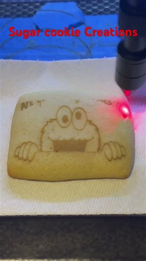 Laser engraving a Sugar cookie!!! #sugarcookiedecorating #cookie #laserengraving #cnc #shorts #fyp