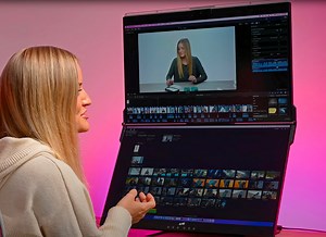 Geminos Stacked Dual-Screen Monitor Setup Has Built-in 1080p Webcam and Speakers