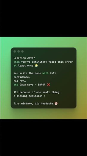 This Small Java Mistake Causes Big Errors 😭 | Missing Semicolon