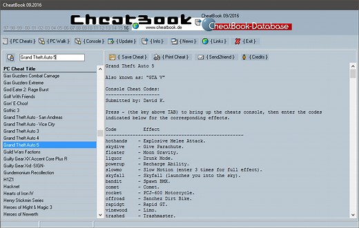 CheatBook : cheat codes, astuces et solutions pour jeux PC et consoles
