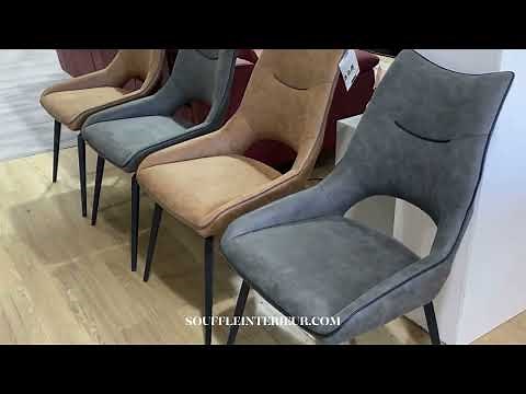 Chaise salle a manger ou cuisine haut de gamme design moderne pivotante sans roulettes avec 4 pieds