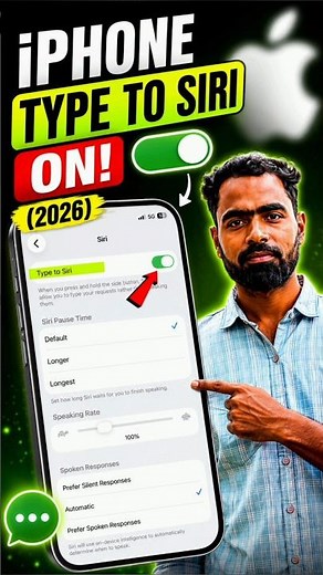 iPhone type to Siri kaise on kare 2026 | How to enable type to Siri on iphone #smartphone #shorts
