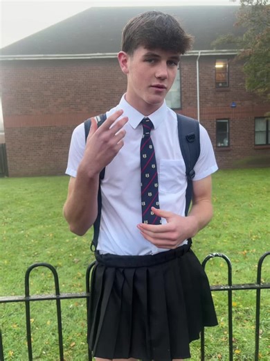 Expressive School Uniform Gesture Performance