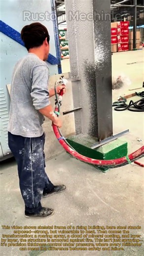 Pro-Level Fireproof Spraying: Achieving the Perfect Thickness Oddly Satisfying High-Pressure Coating