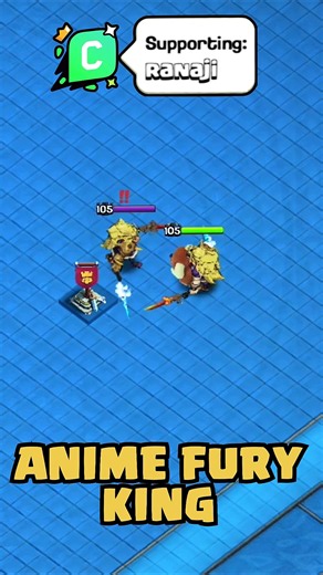 Anime Fury King Skin Gameplay 😳🔥Clash of Clans #Shorts #coc