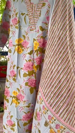 Beautiful powder blue kurta set #sustainablefashion #jaipurcotton #sanganeriprints #budget2026