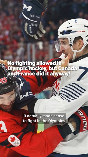 No, fighting is not allowed in the Olympics. Yes, it happened anyway. 👀 The reason we don't see hockey players fighting during Olympic competition is because players would automatically get ejected, but that didn't stop Canada's Tom Wilson from scrapping with France. Here's what happened. #canada #france #olympics #hockey #winterolympics | NBC Chicago