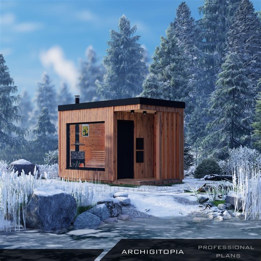 Sauna Plans | Modern Finnish Sauna Design With Material List and Detailed 3D Model (digital Download, Mirrored Option Included) - Etsy