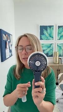 Check out HandFan Upgraded Portable Handheld Misting Fan, Rechargeable Personal Mister Fan, Spray Wa