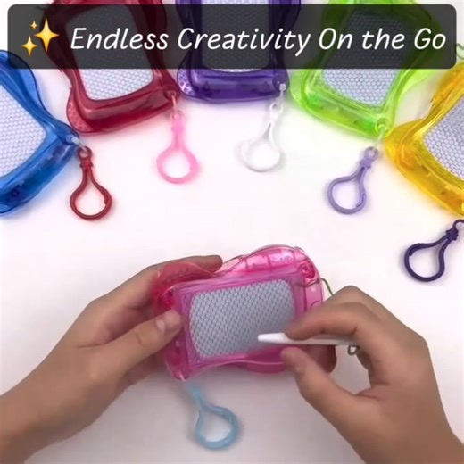 DoodleMate™ – Mini Magnetic Drawing Board Keychains captioned