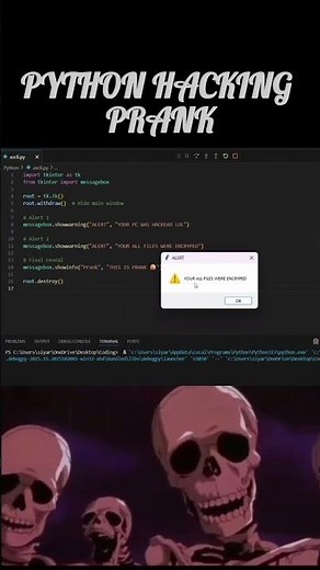 Python Hacking Prank 😅😎 #shorts #python