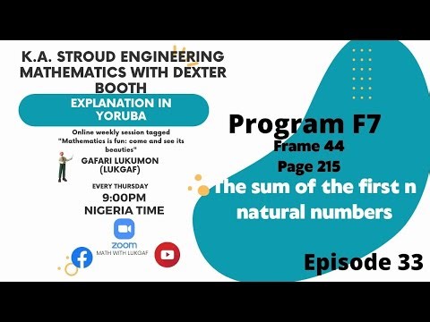 KA Stroud Engr Math 33 - The sum of the first n natural numbers