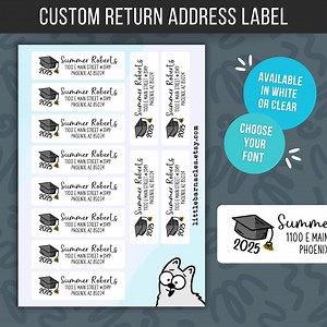 Custom Address Labels Graduation Return Address Labels Personalized Mailing Labels Return Address Stickers Customizable Address Label - Etsy
