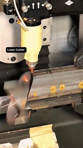 SS Pipe Cutting with Automatic Laser Cutter #SSPipe #LaserCutting #MetalWork #Satisfying