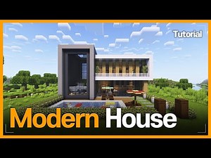 Minecraft⛏️: How to Build a Resort Style Modern House – Tutorial🏝️