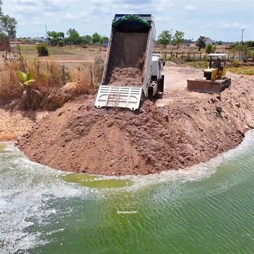 247K views · 1.4K reactions | Operation Skillful New PROJECT!! DELETE Deep POND by Dozer KOMATSU D31P & 8Ton Dump Truck Unloading | BulldozeR PoweR | Facebook