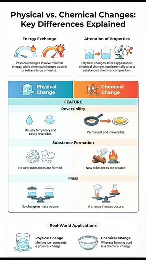 physical change vs chemical change #youtube #science #basics #education #chemistry