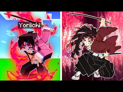 Fighting MUZAN & HASHIRA'S as YORIICHI The STRONGEST Demon Slayer in Kimetsu Minecraft Mod!