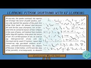 Exercise No.157 @ 90 WPM - Pitman Shorthand Dictation - KZ Learning