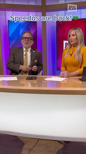 Didn't you hear? #speedos are back!全 To celebrate, our camera crew modeled for us! #swimsuitmodel #runwaymodel #comedy #tvshow #skit #greenscreen | Daily Flash Show | Facebook