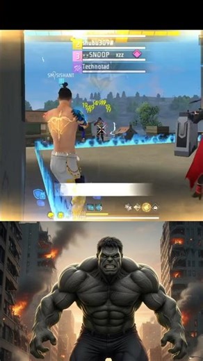 Red Hulk throws Hulk off the building Angry Hulk Transformation Animation☠️ Freefire💀
