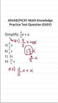 ASVAB/PiCAT Math Knowledge Practice Test Question: Combining Like Terms