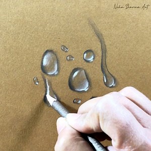 340K views · 7.7K reactions | Realistic water drops!  charcoal on toned paper. | Neha Sharma Art | Facebook